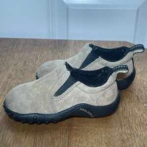 Merrell Mini Moc Kids Beige Suede Slip-Ons Size 5
